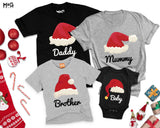Custom Name Christmas Family T-shirt, Matching Group Tee Personalised Xmas Gifts