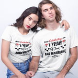 Personalised Anniversary T-Shirt One Year of Love Celebration Gift