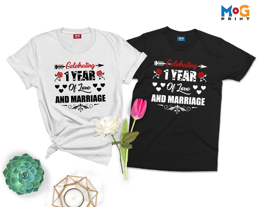 Personalised Anniversary T-Shirt One Year of Love Celebration Gift
