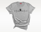 Gymnast T-Shirt Heartbeat Wave Dance Club Tee Professional Dancer Gift