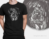 Big Rottweiler T-Shirt Dog Lover Unisex Gift Pet Top Black and White