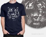 Wildlife Siberian Tiger Face T-Shirt Monochrome Animal Lovers Gift Tee