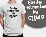 Easily Distracted by Cows T-shirt Funny Cow Farmer Life Dairy Farm Tee