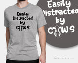 Easily Distracted by Cows T-shirt Funny Cow Farmer Life Dairy Farm Tee