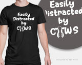 Easily Distracted by Cows T-shirt Funny Cow Farmer Life Dairy Farm Tee