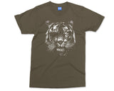 Wildlife Siberian Tiger Face T-Shirt Monochrome Animal Lovers Gift Tee