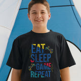 Funny Gaming T-shirt Eat Sleep Game Repeat Tumbler Tee Gamer Gift Top