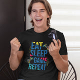 Funny Gaming T-shirt Eat Sleep Game Repeat Tumbler Tee Gamer Gift Top