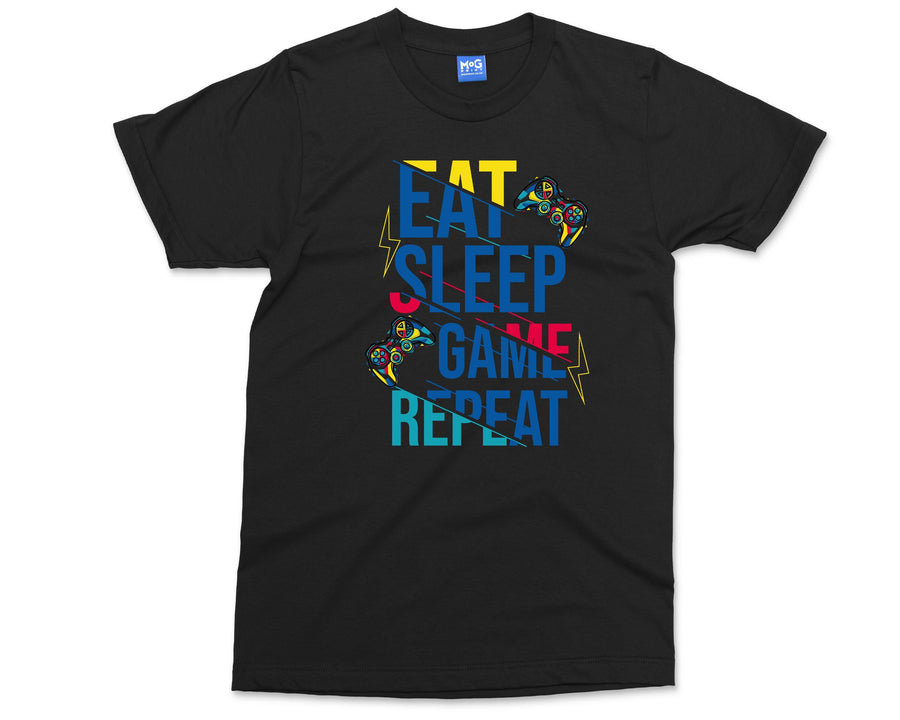 Funny Gaming T-shirt Eat Sleep Game Repeat Tumbler Tee Gamer Gift Top