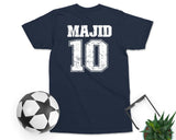 Personalised Kids Football T-shirt Custom Name Number Footballer Gifts