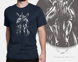 Dark Unicorn T-shirt Horse Streetwear Shirt Animal Art Lovers Gift Tee