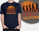 Cricket Evolution T-Shirt Funny Tee for Cricketers Batting Sports Gift