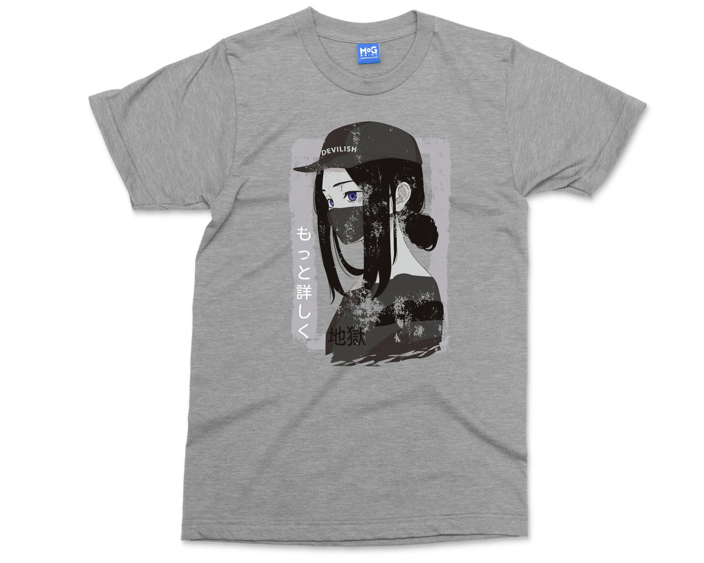 Hacker Anime Girl T-shirt Devilish Emo Tee Japanese Cosplay Manga Gift