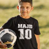 Personalised Kids Football T-shirt Custom Name Number Footballer Gifts