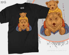 Daddy Papa Bear T-Shirt Cute Father Son Matching Tee Father's Day Gift