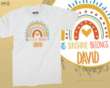 Personalised Name Sunshine T-shirt Custom Text Gift Tee for Boys Girls