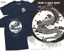 Black Dragon T-Shirt Japanese Streetwear Top Chinese Animal Anime Tee