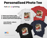 5x Custom Photo Front and back Printed T-shirts, Royal blue