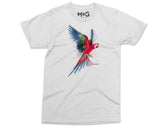 Colourful Parrot Art T-shirt Exotic Rare Birds Gift Tee for Birdwatcher