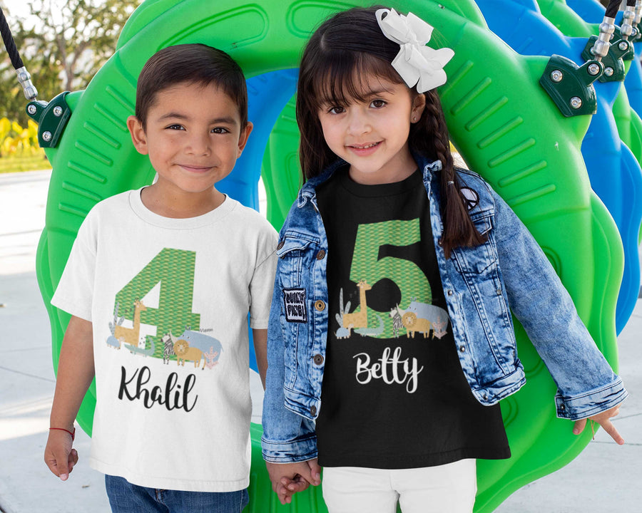 Personalised Birthday T-shirt Custom Name Graphic Tee Gift For Kids