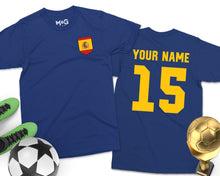 Spain Football Custom Jersey Spanish Soccer Sports Gift Fans Tee