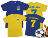 Ukraine Football T-shirt Ukrainian Flag Badge National Tour Gift Tee