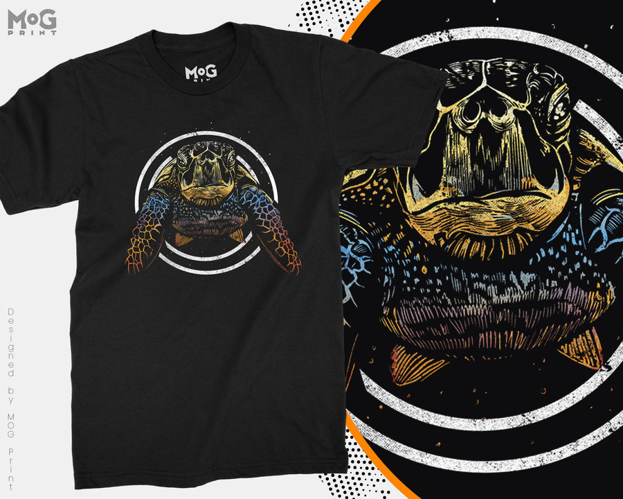 Colourful Turtle T-Shirt Sea Animal Tortoise Shell Ocean Lover Shirt