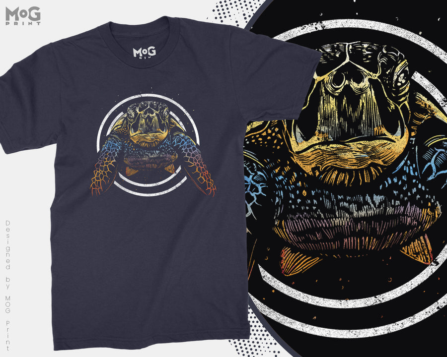 Colourful Turtle T-Shirt Sea Animal Tortoise Shell Ocean Lover Shirt