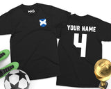 Scotland Football T-shirt Scottish Soccer Personalised Name Sport Tee