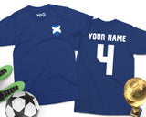 Scotland Football T-shirt Scottish Soccer Personalised Name Sport Tee