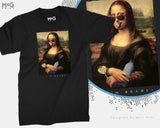 Funny Mona Lisa Poster Urban Art T-Shirt Influential Altered Art Tee