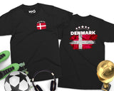 Denmark Football T-Shirt Danmark Fodbold World Cup Danish Flag Shirt