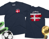 Denmark Football T-Shirt Danmark Fodbold World Cup Danish Flag Shirt