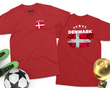 Denmark Football T-Shirt Danmark Fodbold World Cup Danish Flag Shirt