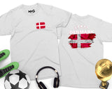 Denmark Football T-Shirt Danmark Fodbold World Cup Danish Flag Shirt