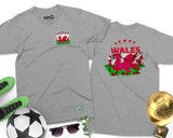 Wales Football T-Shirt Cymru Welsh Flag Soccer Team Support Jersey Top