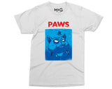 Paws Jaws Cat T-Shirt Cute Kitty Fish Parody Funny Pet Owner Shirt