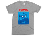 Paws Jaws Cat T-Shirt Cute Kitty Fish Parody Funny Pet Owner Shirt