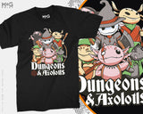 Dungeons and Axolotls T-shirt DnD Dungeon Master Funny RPG Gift Tee