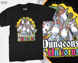 Dungeons and Unicorns T-Shirt D&D Dungeon Master RPG Parody Gaming Tee