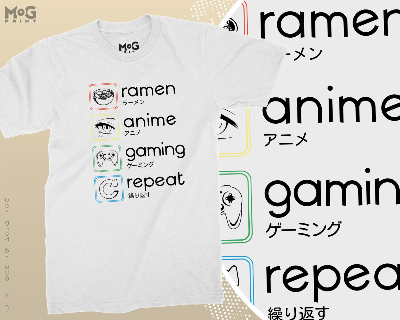 Anime Gaming Ramen T-Shirt Japan Otaku Video Gamer Tokyo Cosplay Shirt