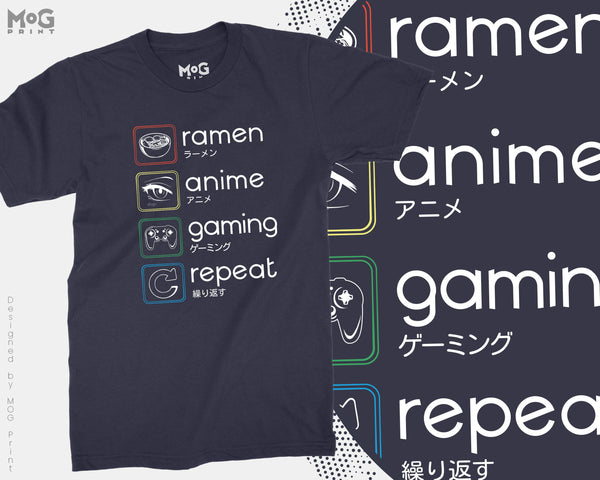 Anime Gaming Ramen T-Shirt Japan Otaku Video Gamer Tokyo Cosplay Shirt
