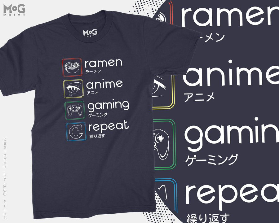 Anime Gaming Ramen T-Shirt Japan Otaku Video Gamer Tokyo Cosplay Shirt