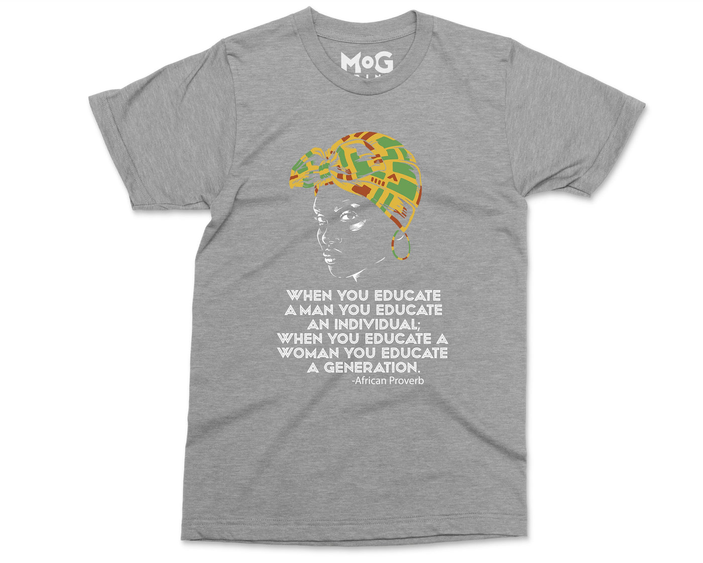African Woman T-Shirt Tribal Wisdom Proverb Afro Feminist Support Tee