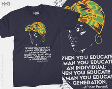African Woman T-Shirt Tribal Wisdom Proverb Afro Feminist Support Tee