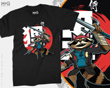 Japanese Raccoon Dog T-shirt Anime Samurai Ninja Avatar Otaku Tee