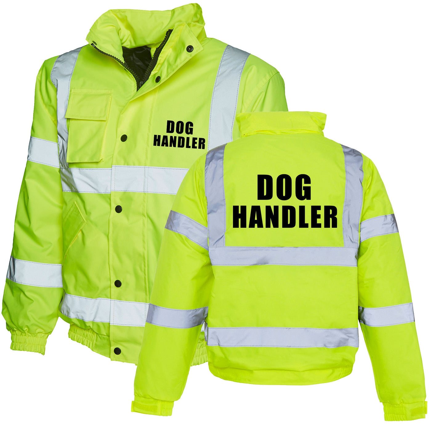 Dog Handler High Visibility Jacket Reflective Bomber Workwear Jacket