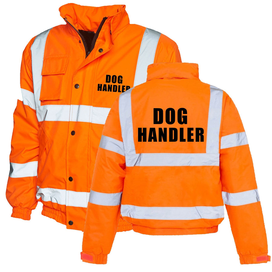 Dog Handler High Visibility Jacket Reflective Bomber Workwear Jacket