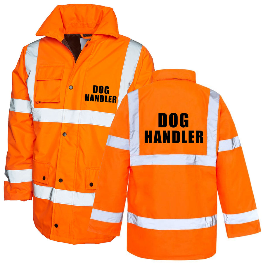Dog Handler High Visibility Jacket Reflective Bomber Workwear Jacket