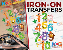 Animal Numbers Iron On World Math's Day Digit Numeracy Heat Transfers